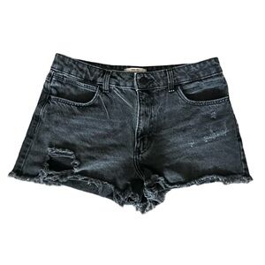 Wrangler High Rise Vintage 3” Short Black Jean Denim Women’s Size 8.